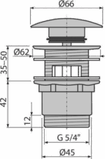 Výpusť Alcaplast A390, s prepadom – Obrázok 2