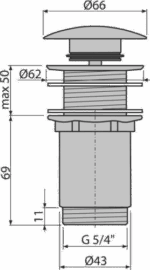 Výpusť Alcaplast A395, bez prepadu – Obrázok 2
