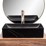 Umývadlo na dosku REA Inga Black Marble Mat – Obrázok 6