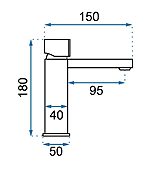 Umývadlová batéria REA ICON - čierno-zlatá, nízka – Obrázok 10