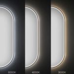 Zrkadlo LED OVL 50x100cm Black – Obrázok 5