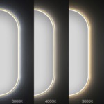 Zrkadlo LED OVL 50x100cm Brush Gold – Obrázok 5