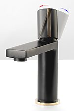 Umývadlová batéria REA ICON - čierno-zlatá, nízka – Obrázok 9