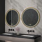 Zrkadlo LED 90cm MMJ BRUSH GOLD – Obrázok 4