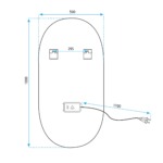 Zrkadlo LED OVL 50x100cm Black – Obrázok 10