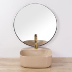 Umývadlo na dosku REA LUIZA 42 - matné béžové – Obrázok 3