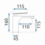 Umývadlová batéria REA BERG - matná čierna, nízka – Obrázok 8