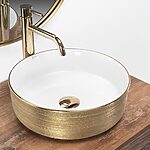 Umývadlo na dosku Rea Sami White Brush Gold – Obrázok 2