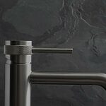 Umývadlová batéria REA Lungo Grip - Gun Grey, vysoká – Obrázok 7