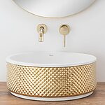 Umývadlo na dosku REA HELEN - zlato-biele – Obrázok 4