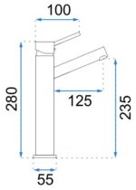 Umývadlová batéria REA LUMI GUN - matná šedá vysoká – Obrázok 2