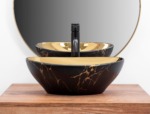 Umývadlo na dosku REA Sofia in Gold marble black – Obrázok 4