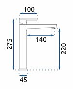 Umývadlová batéria REA ORIX - chróm, vysoká – Obrázok 3