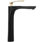 Umývadlová batéria REA ORBIT - čierno-zlatá, vysoká – Obrázok 3