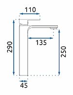 Umývadlová batéria REA URBAN - zlato, vysoká – Obrázok 7