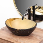 Umývadlo na dosku REA Sofia in Gold marble black – Obrázok 3