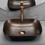 Umývadlo na dosku Rea Belinda COPPER BRUSH / Black – Obrázok 4