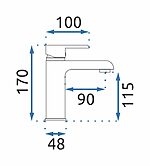Umývadlová batéria REA BLOOM - chróm-biela, nízka – Obrázok 6