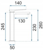 Umývadlová batéria CREEK - matná čierna, vysoká – Obrázok 5