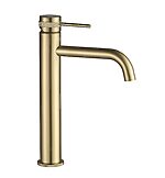 Umývadlová batéria REA Lungo Grip - brúsené zlato, vysoká