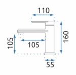 Umývadlová batéria REA BUZZ - čierna, nízka – Obrázok 5