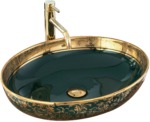 Umývadlo na dosku REA MARGOT - zeleno-zlaté