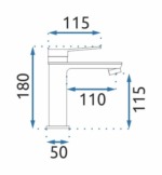 Umývadlová batéria REA VIRAL - matná čierna, nízka – Obrázok 6