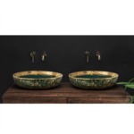 Umývadlo na dosku REA MARGOT - zeleno-zlaté – Obrázok 7