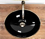 Umývadlo na dosku REA SOFIA - čierno-zlatá – Obrázok 4