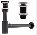 Umývadlový sifón s univerzálnym výpustom click-clack - old čierna – Obrázok 2