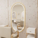 Zrkadlo LED OLL 60x90 cm Brush Gold – Obrázok 3