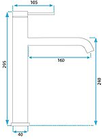 Umývadlová batéria REA CLIF BLACK MAT HIGH – Obrázok 6