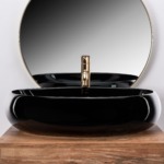 Umývadlo na dosku REA MELANIA - čierne – Obrázok 3