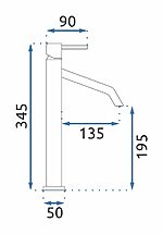 Umývadlová batéria REA LEVEL - čierna, vysoká – Obrázok 5