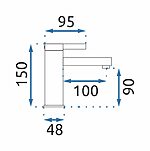 Umývadlová batéria REA POLO - čierno-zlatá, nízka – Obrázok 5