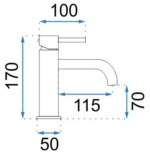 Umývadlová batéria GUSTO ONE   Gold REA – Obrázok 3