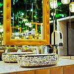 Umývadlo na dosku REA MERYL - bielo-zlaté – Obrázok 2