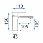 Umývadlová batéria REA URBAN - chróm, nízka – Obrázok 8