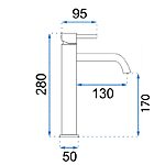 Umývadlová batéria REA LUNGO - zlato, vysoká – Obrázok 6