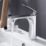 Umývadlová batéria REA BERG - chróm, nízka – Obrázok 2