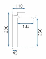 Umývadlová batéria REA URBAN - chróm, vysoká – Obrázok 8