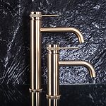 Umývadlová batéria REA Lungo Grip - brúsené zlato, vysoká – Obrázok 3