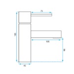 Umývadlová batéria REA TESS - matná čierna, nízka – Obrázok 5