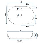 Umývadlo na dosku REA AURA 42 - biele – Obrázok 6