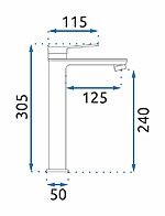 Umývadlová batéria REA VIRAL - čierna-ružové zlato, vysoká – Obrázok 4