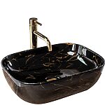 Umývadlo na dosku REA BELINDA - lesklý čierny mramor