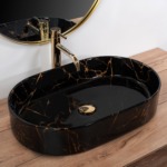 Umývadlo na dosku REA Nadia Black Marble Shiny – Obrázok 2