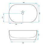 Umývadlo na dosku Rea AMELIA MINI AIAX SHINY – Obrázok 9