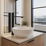 Umývadlová batéria REA STORM - čierna-zlatá, vysoká – Obrázok 2