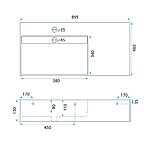 Umývadlo REA Archi 90 CM Grey MATT na dosku - konglomerát – Obrázok 8